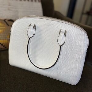 Henri Bendel Dalton Lizard Embossed Medium Dome Satchel